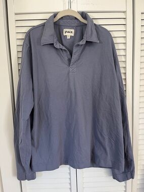 Pact Long Sleeve Sz XL Polo Shirt Lavender